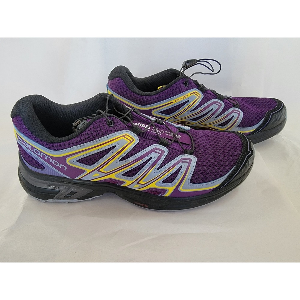 Salomon Wings Flyte 2 Trainers Trail Running Purple Gray Size 9